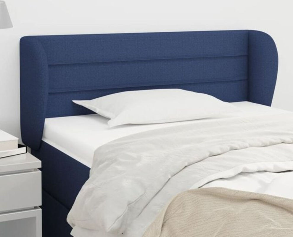 vidaxl Kopfteil mit Ohren in Blau, Stoff, B/H: 103 x 78/88 cm, Tiefe: 23 cm - Bild 1