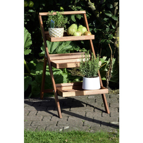 Dobar Klappbare Pflanztreppe aus Holz in Braun, B/T/H: 46 x 50 x 102 cm - Bild 3