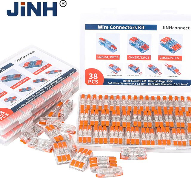 JINH CMK65 Mini Schnelle Terminal Stecker Set mit 38 Stück für kompakte elektrische Push-In Anschlüsse - Bild 1