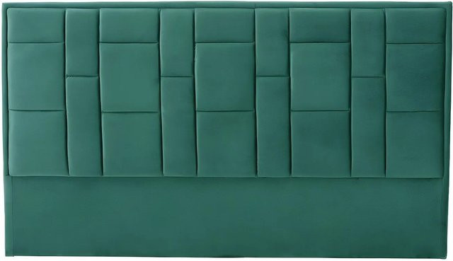Vente-unique Bettkopfteil Hermine im Art déco Stil aus Samt und Kiefernholz in Tannengrün, Breite: 160 cm, Höhe: 110 cm, Tiefe: 8 cm - Bild 1