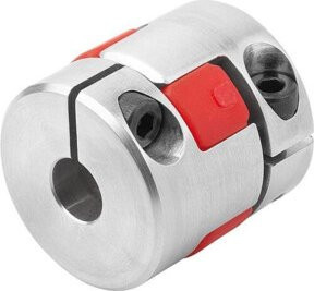 KIPP Elastomer-Klauenkupplung Größe 9 aus Aluminium in Silber, D1: 4 mm, D2: 4 mm, Länge: 24 mm - Bild 1