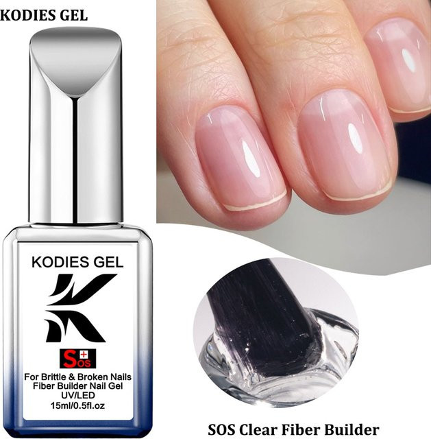 KODIES GEL Fiber Builder Nagelgelpolitur, milchig-weiß, glänzend - Bild 1