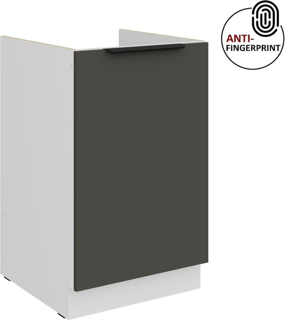Küchen Spülenschrank ARIA in Graphite matt mit Anti-Fingerprint-Beschichtung, Breite: 50 cm - Bild 1