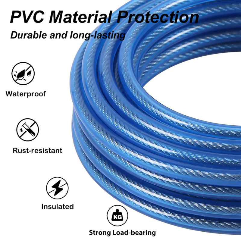 Blaues PVC-beschichtetes Drahtseil aus 304 Edelstahl für Wäscheleinen mit Durchmesser von 1,0-6 mm - Bild 6
