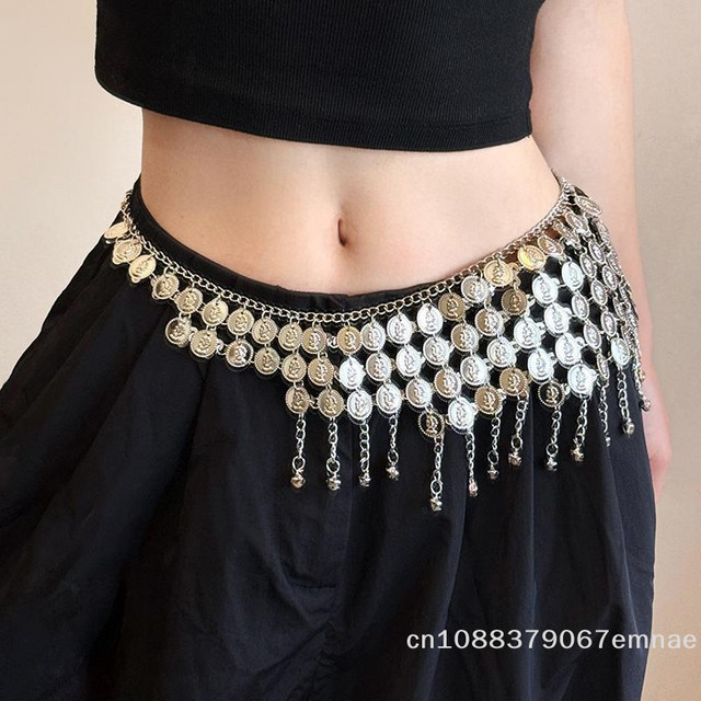 ZYAS Taillenkette Metall, Quasten, Silber, Vintage - Bild 1