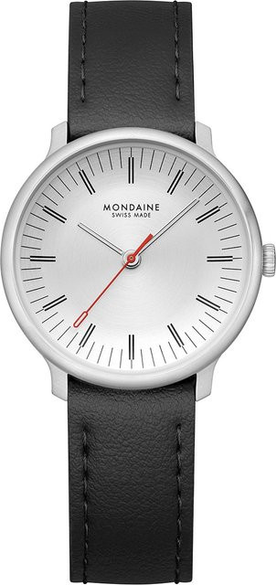 Mondaine Armbanduhr, Quarz, Edelstahl, Leder, 33 mm, Damen - Bild 1