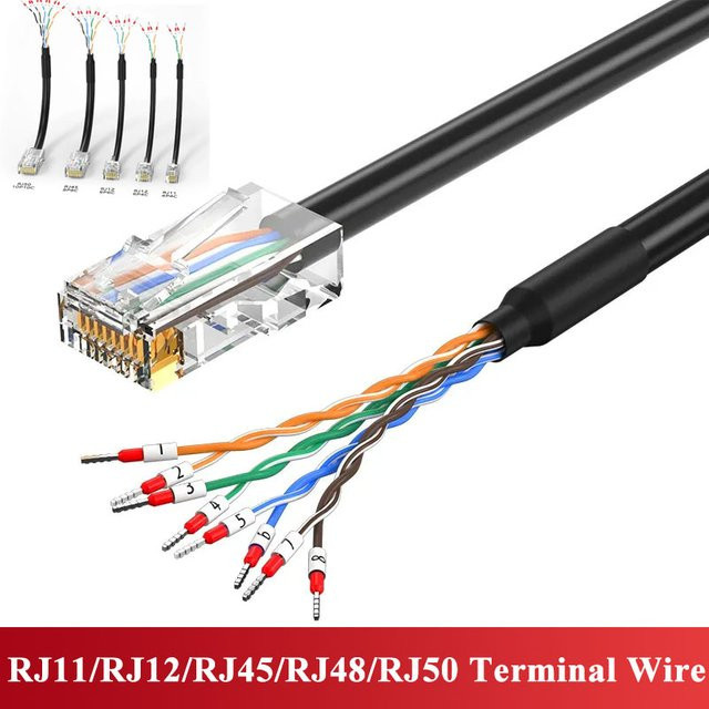 DIVEDEER Anschlusskabel mit Nummernmarkierung für RJ11, RJ12, RJ45, RJ48, RJ50, 6P6C, 8P8C, 10P10C und RJ45 Kristallstecker zu 232 Einzelkopf-Kabelverbinder - Bild 1