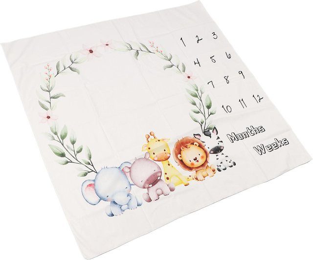 GoolRC Baby Meilenstein Decke mit Girlande Muster als dekorativer Fotohintergrund für Neugeborene in Multicolour aus Polyestergewebe - Bild 1