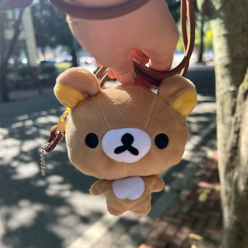 San-X Rilakkuma Big Head Lanyard Plüsch-Geldbörse, Korilakkuma Bär - Bild 3