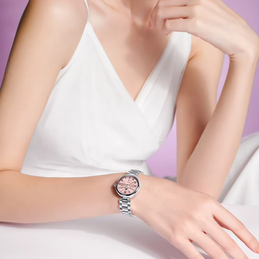 OLEVS Armbanduhr, Quarz, Edelstahl, Blau, Damen - Bild 2