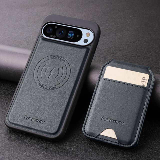 2 in 1 Leder Wallet Tasche mit abnehmbarem Kartenhalter für Google Pixel 9 9 Pro 9a 8 8a 7 7a 6 6a mit RFID-Schutz in Schwarz oder Braun - Bild 1