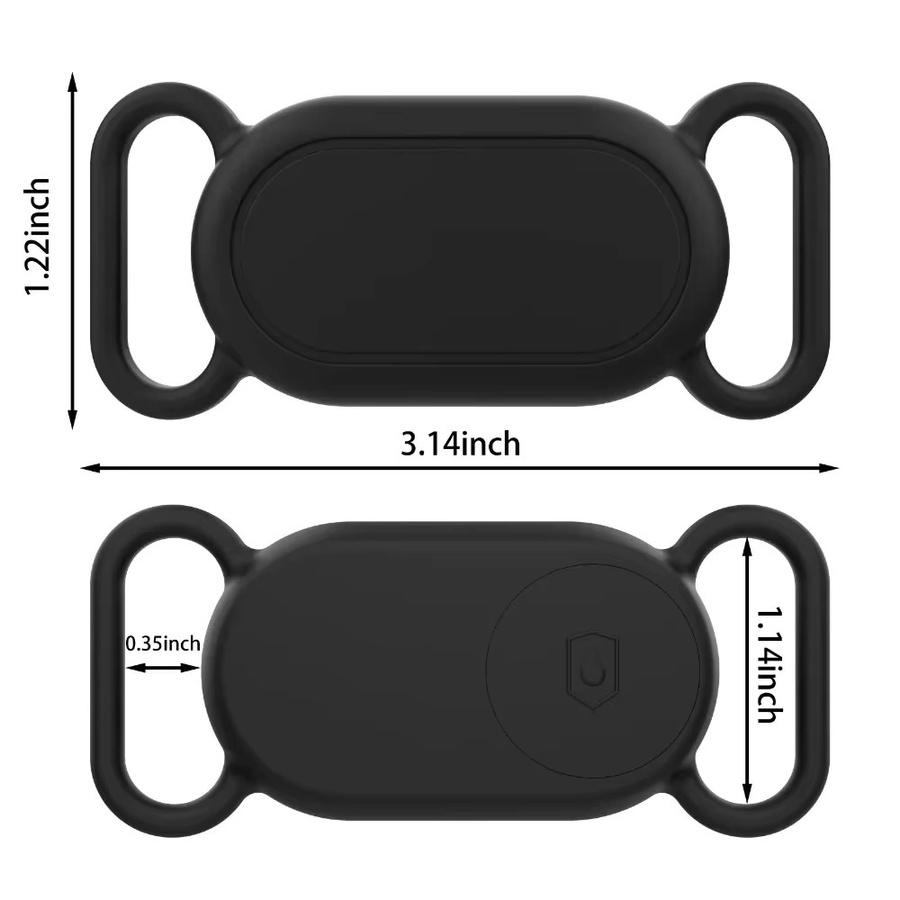 Wasserdichte Silikon Schutzhülle für Samsung Galaxy SmartTag 2 in Schwarz mit Kragenhalter für Hund und Katze - Bild 3