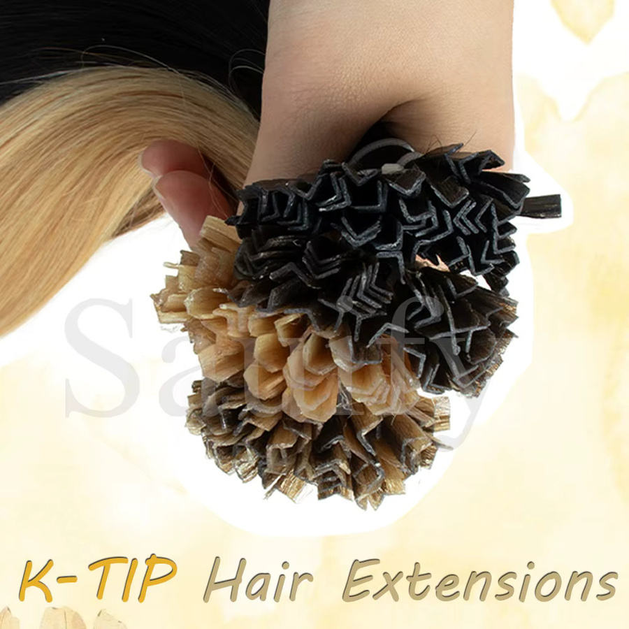 isheeny Echthaar-Extensions Keratin-Spitzen, Schwarz Braun, 50 Stück - Bild 3