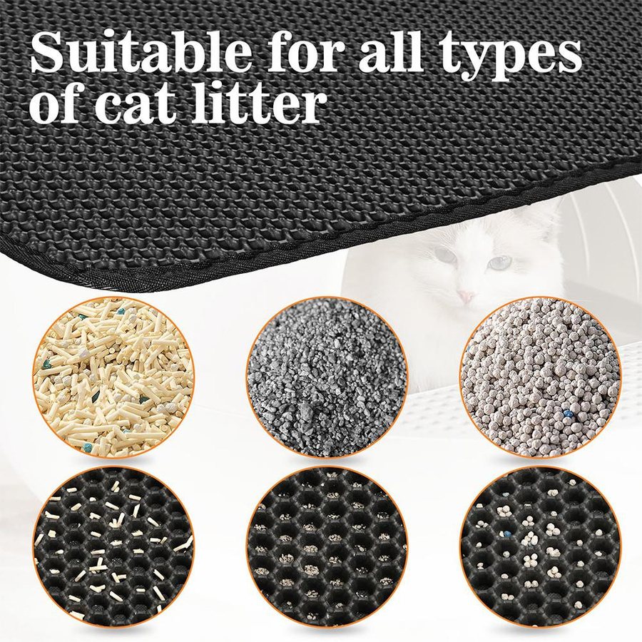 BC Pet Supplies Katzenstreumatte doppellagig wasserdicht und urindicht in Grau, B: 75 cm, T: 55 cm - Bild 2