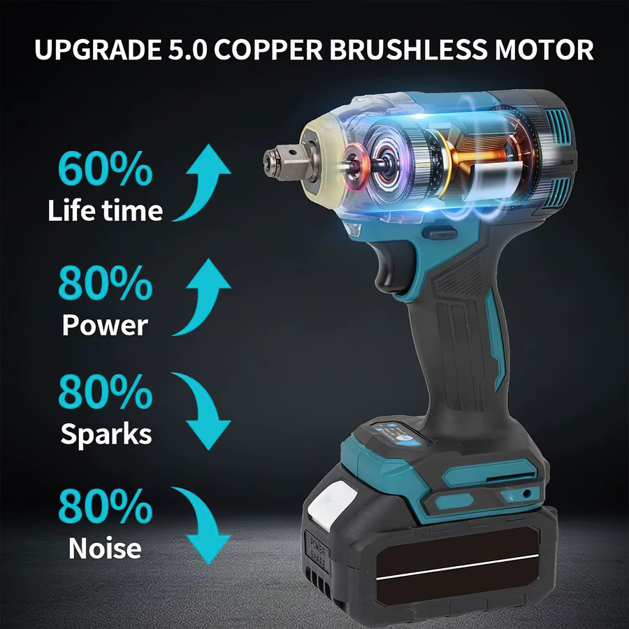 Makita 18V Akku-Schlagschrauber 3-in-1 mit 1200 Nm Drehmoment und 1/2 Zoll Antrieb, bürstenloser elektrischer Schraubendreher und Bohrmaschine für Makita LXT Akkus - Bild 2