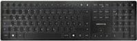 Cherry KW 9100 SLIM Kabellose Tastatur QWERTZ Deutsch, Bluetooth und USB-C, Schwarz-Silber, B: 440 mm, T: 130 mm, H: 15 mm - Bild 1
