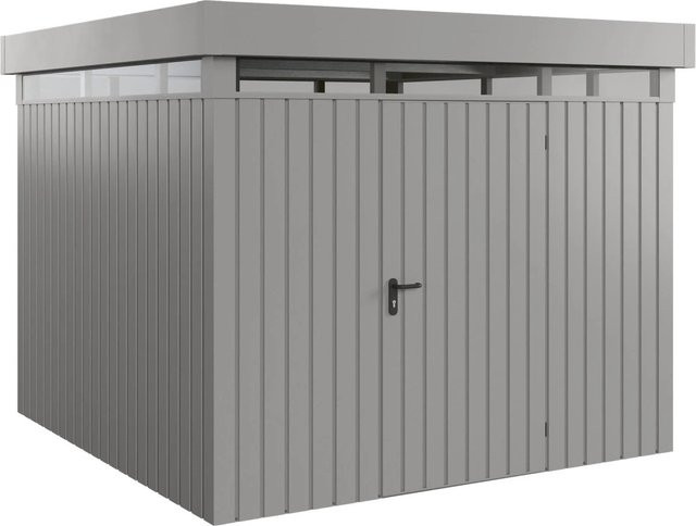 EcoStar Gerätehaus Euroline Pultdach mit Lichtband in Grau, B/T: 277 x 277 cm, 1-flüglig - Bild 1