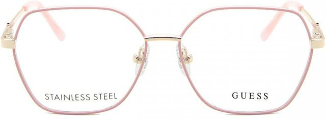 Guess GU9223 Kinderbrille, Vollrand, Rund, Pink/White, Edelstahl - Bild 1