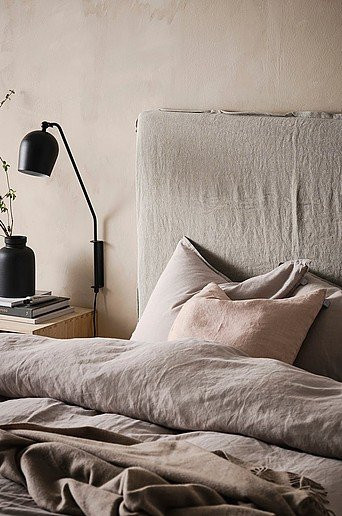 Jotex Kopfteil PALMA in Beige mit Stoffbezug und Holzrahmen, Breite: 120 cm, Höhe: 122 cm, Tiefe: 6 cm - Bild 1