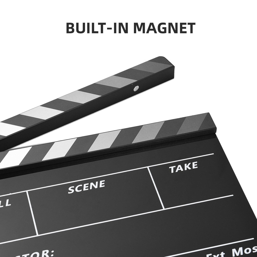KaiSai Filmklappe aus Acryl in Schwarz, abwischbarer Filmschieber für Regisseure und Action-Szenen - Bild 2