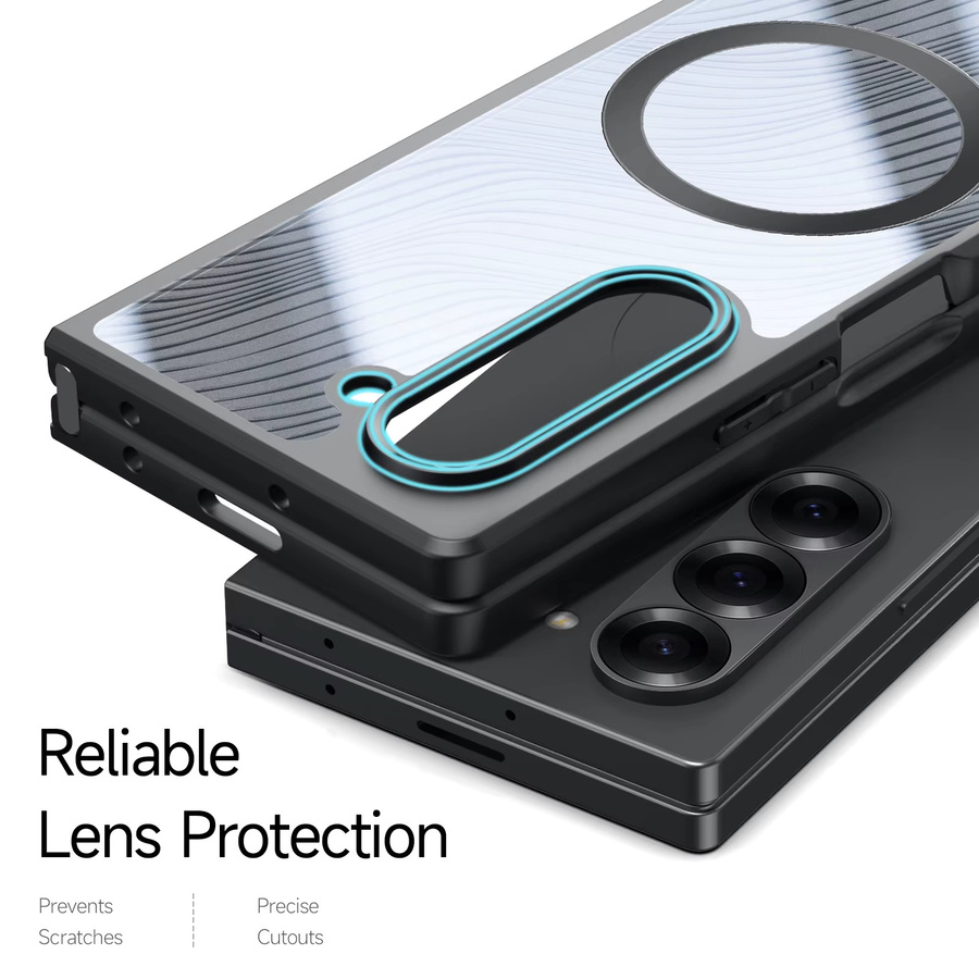 DUX DUCIS Kristallklare Schutzhülle mit magnetischen fließenden Linien für Samsung Z Flip6, Z Fold6 5G, Z Fold SE und Z Fold5 in Transparent oder Schwarz - Bild 4