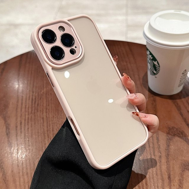 Stoßfeste Hybrid-Schutzhülle für Apple iPhone 16 15 14 13 12 11 Pro Max mit Metall-Kameraschutz und Acryl-Abdeckung in Braun - Bild 1