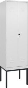 C+P PSA Doppel-Spind Classic PLUS Gestell mit 2 Abteilen, Farbe: Weiß/Grau, H x B x T: 212 x 60 x 50 cm - Bild 1