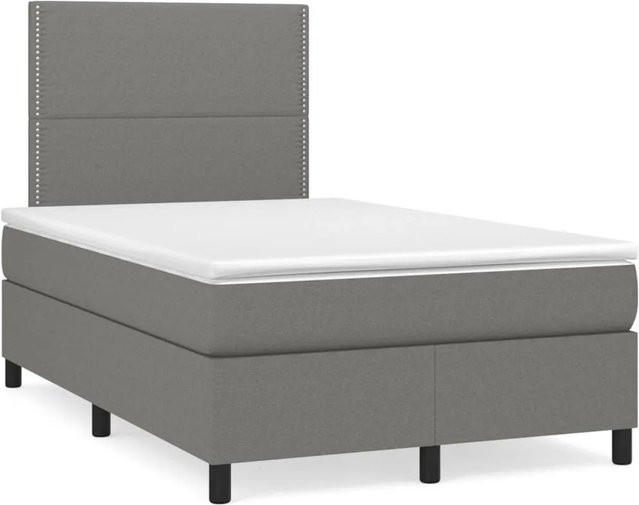 vidaXL Boxspringbett mit Matratze Dunkelgrau B/T: 120 x 200 cm - Bild 1