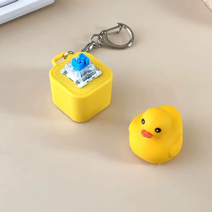 Gelber Enten-Schlüsselanhänger, Aufladbar, Sound & LED-Lichter, Unisex - Bild 2