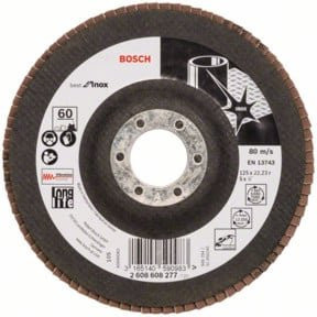 Bosch Fächerschleifscheibe X581 Best for Inox gerade Durchmesser: 125 mm, Farbe: Schwarz - Bild 1