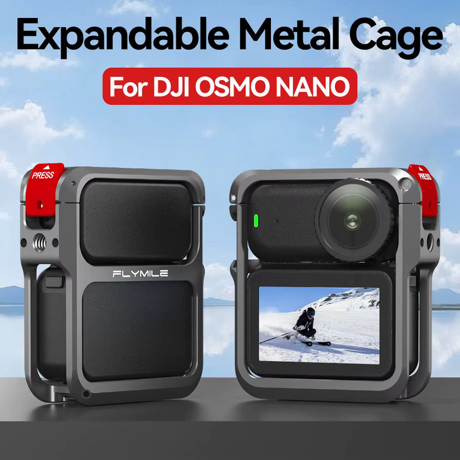 Metallkäfig für DJI OSMO Nano Kamera mit Cold Shoe aus Aluminiumlegierung als Schutzhülle und Zubehörrahmen - Bild 2