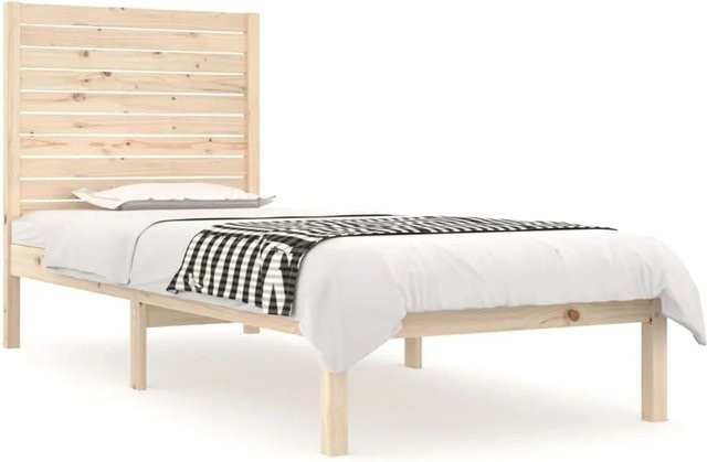 vidaXL Massivholzbett aus Kiefer in Rustikalem Design, B/T/H: 75 x 190 cm - Bild 1