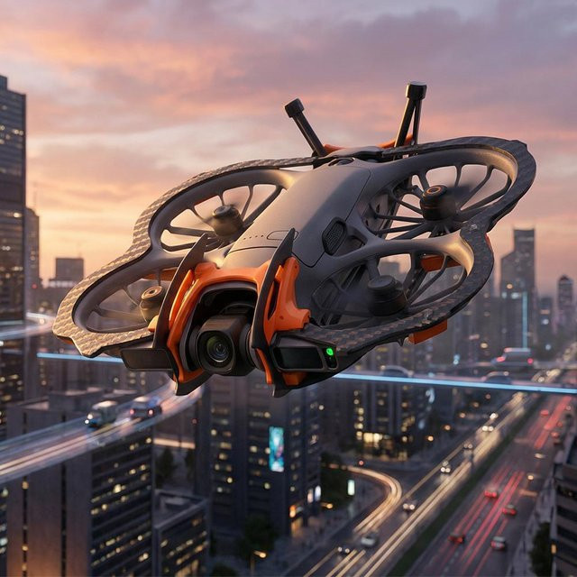DJI Neo2 Schutzhüllen-Set aus Kohlefaser in Schwarz mit hochfestem ABS-Spritzguss-Schutzpanzerung - Bild 1