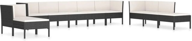 vidaXL 10-tlg Garten-Lounge-Set aus Poly Rattan mit Auflagen in Schwarz Modell 1 - Bild 1