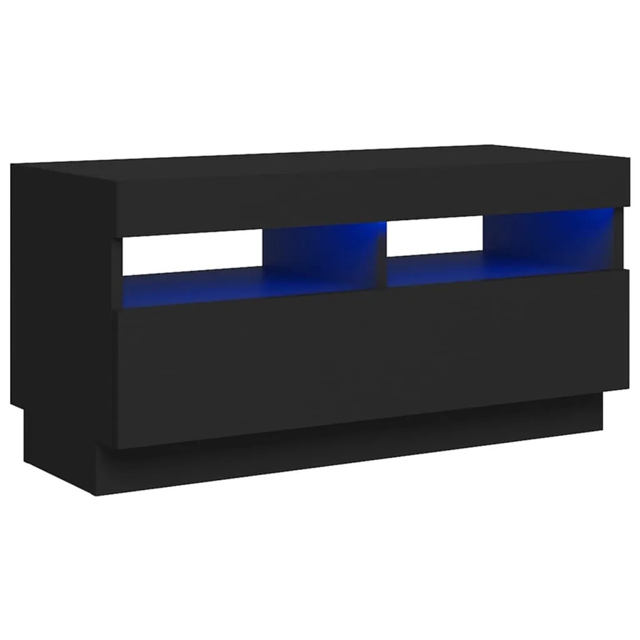 vidaXL TV-Schrank mit LED-Leuchten in Schwarz, B/T/H: 80 x 35 x 40 cm - Bild 2