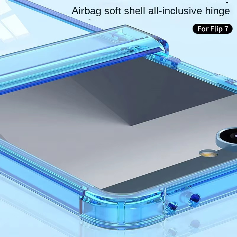 Transparente Anti-Drop All-Inclusive Handyhülle mit Scharnier für Samsung Galaxy Z Flip 7, Z Flip 7 FE, Z Flip 6 und Z Flip 5, stoßfeste Rückseite - Bild 2