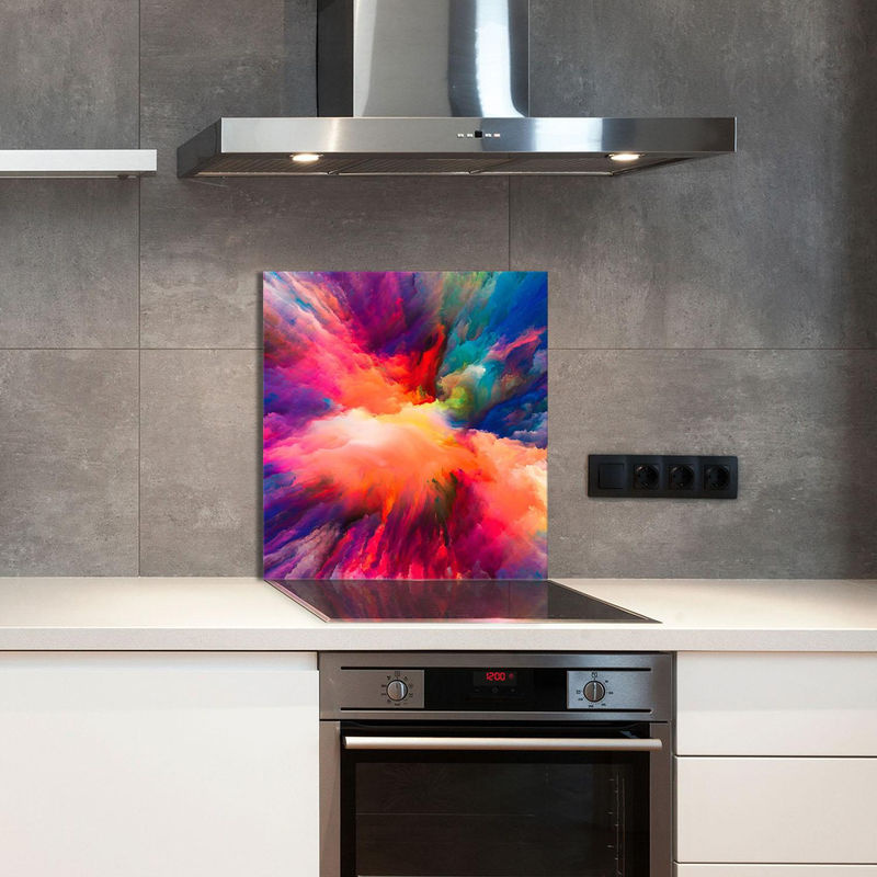 Modernes Glaspaneel für die Küche in Mehrfarbig, Rechteckig, B: 60 cm, H: 65 cm - Bild 3
