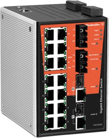 Weidmüller Industrial Ethernet Switch IE-SW-PL18MT-2GC14TX2SC in Grau mit 1 Gbit/s Ethernet/LAN - Bild 1