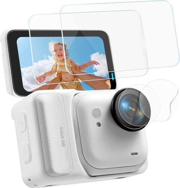 2er-Set Objektivschutzfolie für Insta360 GO Ultra, 9H gehärtetes Glas, transparent - Bild 1