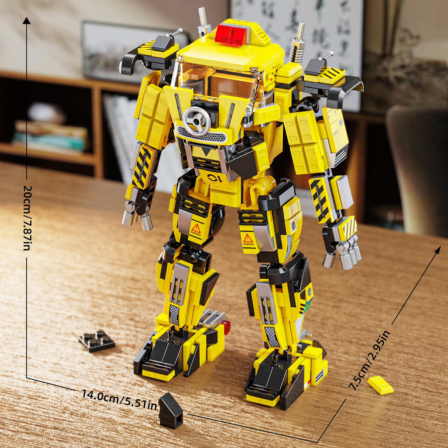 Yiran toy 2-in-1 Roboter Müllwagen Mecha Bausteine Set 520 Teile - Bild 5