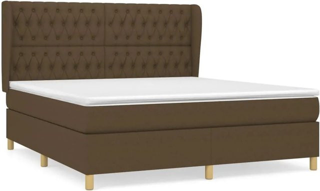 vidaXL Boxspringbett mit Matratze Dunkelbraun Hybrid-Design mit Taschenfederkern B/T: 180 x 200 cm, Höhe: 183 cm - Bild 1