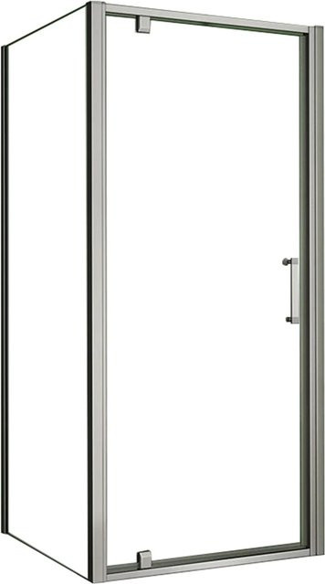 AICA Duschkabine als Nischentür mit Schwingtür und Seitenteil, ESG Sicherheitsglas, Farbe: Mattgrau, B: 100 cm, H: 185 cm, Seitenteil: 80 cm - Bild 1