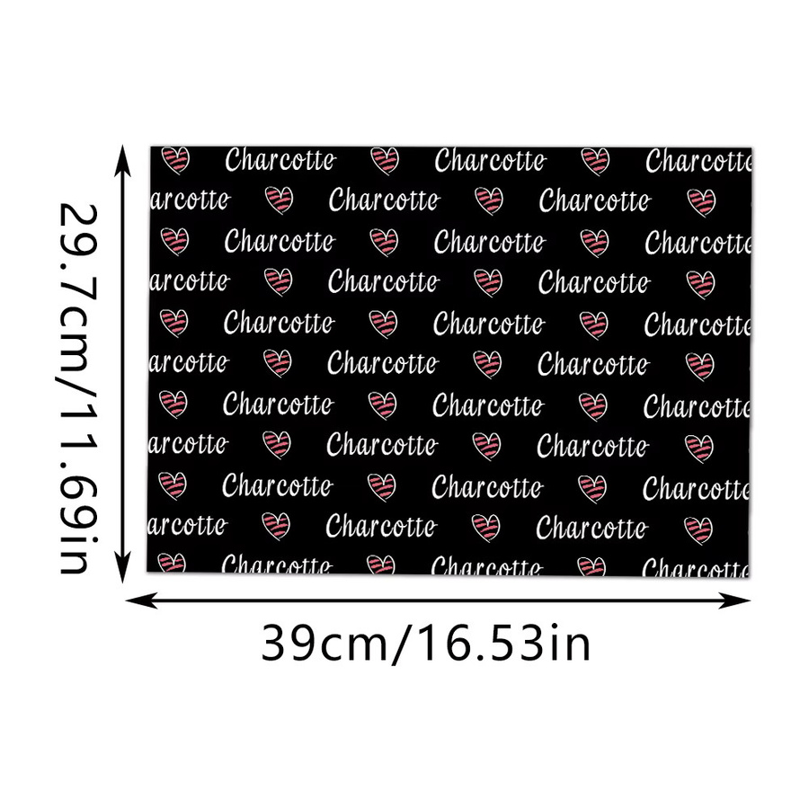 Personalisierte Textverpackungspapier WEIGAO mit individuellen Mustern in Schwarz, Rosa, Lila und Weiß für deine Geschenkverpackung zum Valentinstag - Bild 3