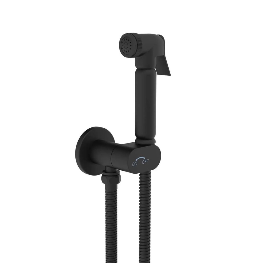 Stilform Design WC/Bidet Handbrause SOHO Komplettset mit Absperrventil in Schwarz Matt - Bild 2