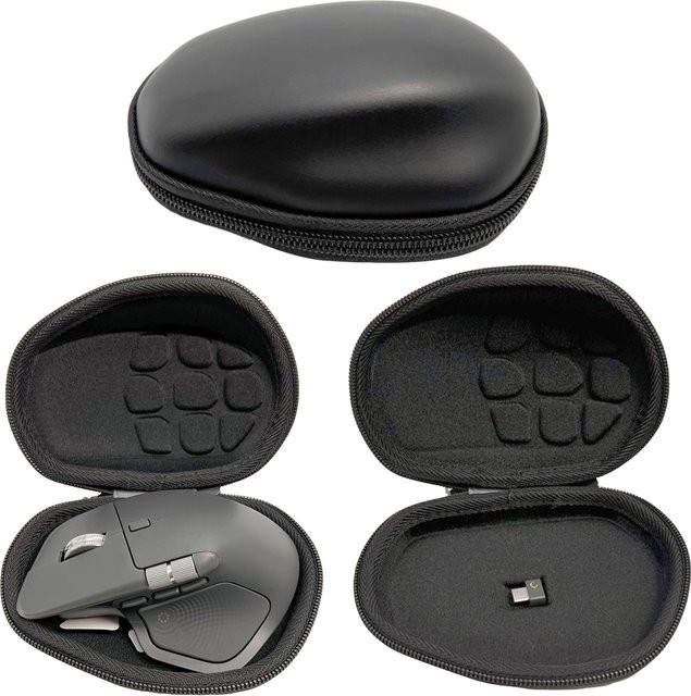 VODOOL Tragetasche für Logitech MX Master 3S/4 in Schwarz, stoßfeste Maustasche für Reisen und Pendler - Bild 1