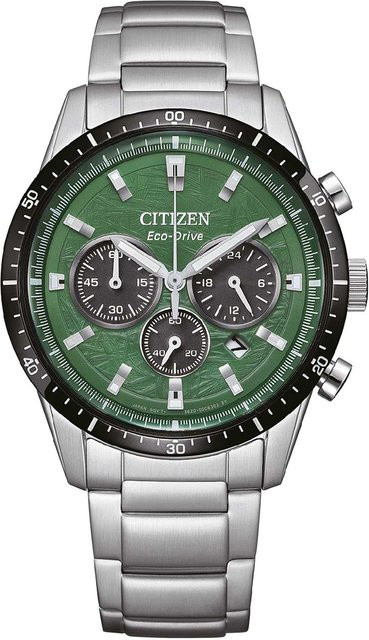 Citizen Chronograph, Solar, Edelstahl, Grün, 39,5 mm, Herren - Bild 1