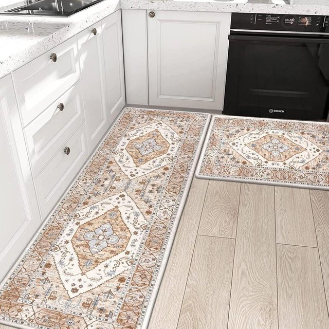 Rutschfeste Anti-Ermüdungs-Küchenmatte von BC-Warm Home im Boho-Design, waschbarer Küchenläufer aus Polyester, Mehrfarbig, B/T: 60 x 40 cm - Bild 1