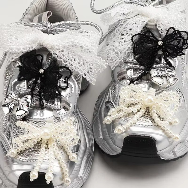 SMATLELF Schuh Charms, Perle, Strass, Bowtie, Blume, Damen - Bild 2