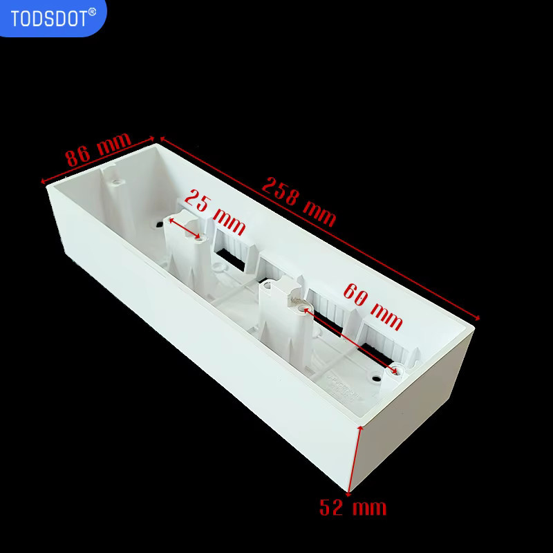 TODSDOT Wandmontage-Außenbox mit Schaltersteckdose, flammhemmendes PVC, Weiß, Tiefe: 50 mm - Bild 3