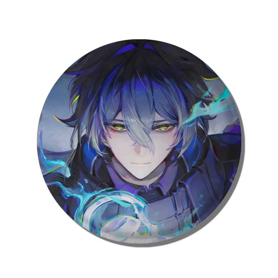 Genshin Impact Flins-Abzeichen, Manga-Ikonen-Pins, runde Cartoon-Broschen - Bild 6